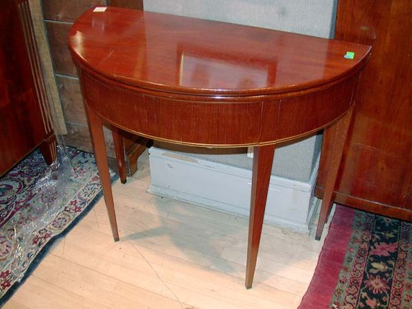 Lot image - Pair of Continental Mahogany Fold-Over Games Tables