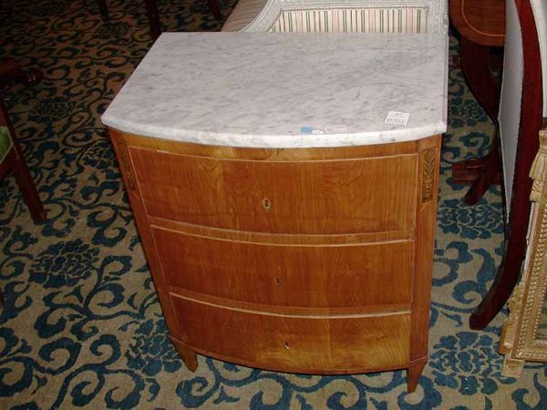 Lot image - Danish Biedermeier Marquetry Inlaid Elm Commode