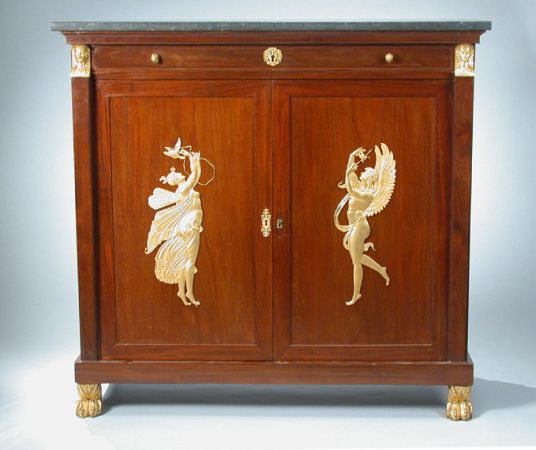 Lot image - Empire Gilt-Bronze Mounted Mahogany Side Cabinet