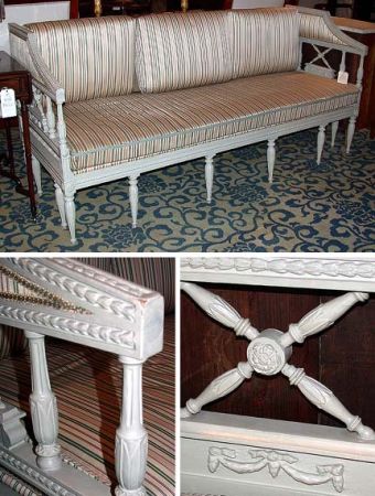 Lot image - Continental Neoclassical White Painted Settee