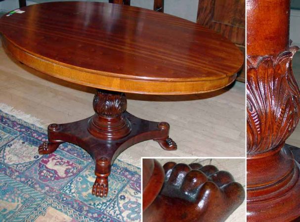 Lot image - Continental Neoclassical Mahogany Center Table