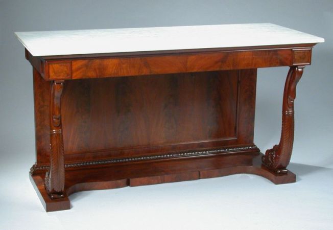 Lot image - Continental Neoclassical Mahogany Console