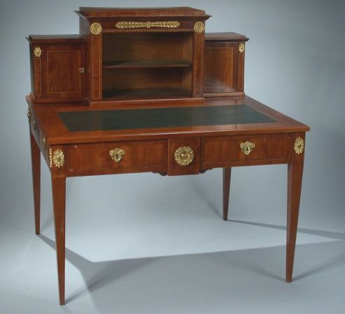 Lot image - Swedish Neoclassical Gilt-Bronze Mounted Mahogany Writing Table