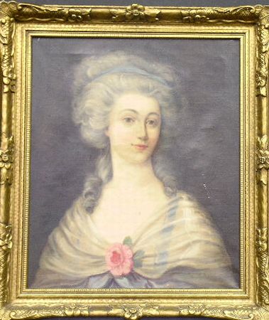 Lot image - Continental School 19th century PORTRAIT OF A WOMAN   Oil on canvas 24 1/2 x 19 3/4 inches (62.2 x 50.2 cm.)