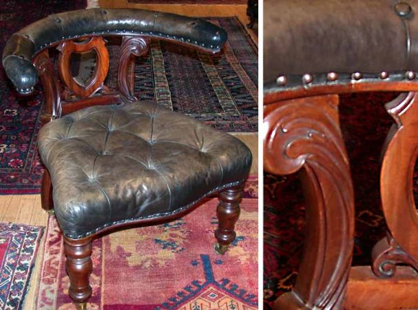 Lot image - Victorian Mahogany Desk Chair