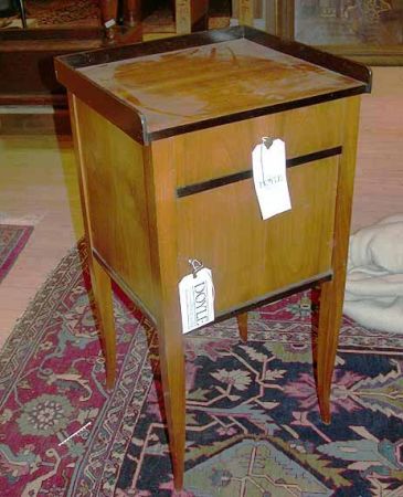 Lot image - Biedermeier Ebonized and Fruitwood Bedside Cabinet