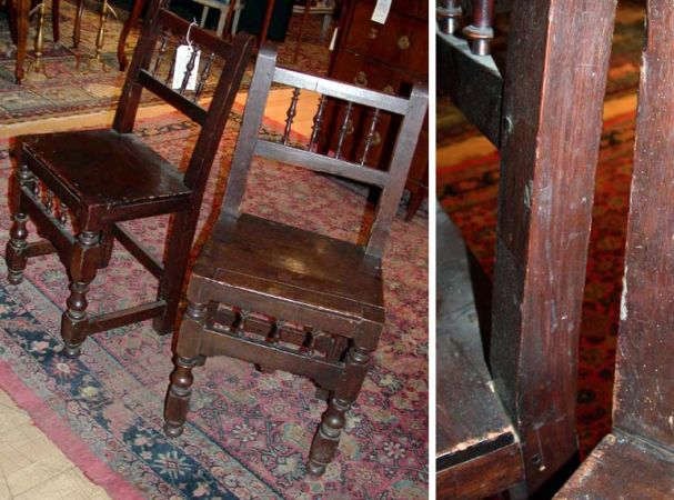 Lot image - Pair of Provincial English Oak Side Chairs