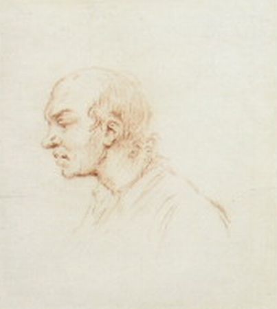 Lot image - John Smart British, 1741-1811 STUFY OF A SEAMAN ON THE MELVILLE   Red chalk on paper 6 1/4 x 5 3/4 inches (15.9 x 14...