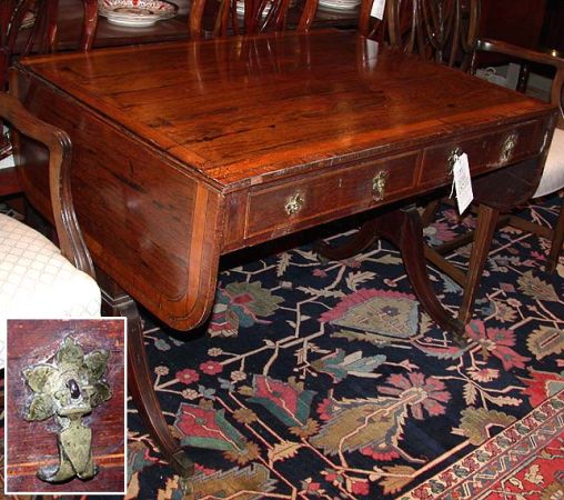 Lot image - Regency Inlaid Rosewood Sofa Table