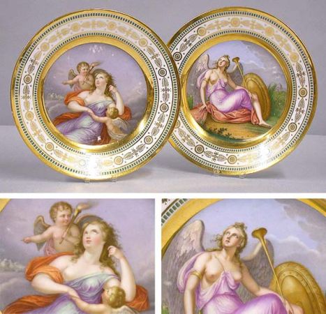 Lot image - Pair of Russian Porcelain Plates