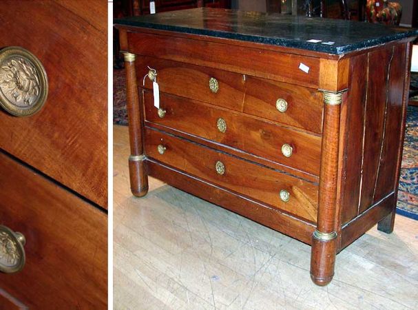 Lot image - Empire Gilt-Bronze Mounted Mahogany Commode