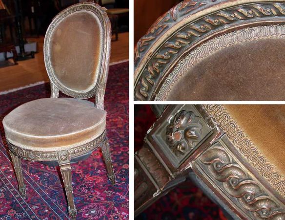 Lot image - Louis XVI Gilt-Wood Side Chair