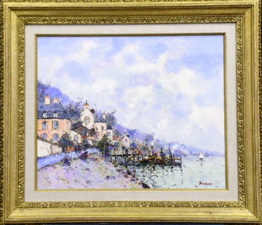 Lot image - Jean Pierre Dubord French, b.1949 LES PENICHES SUR LE SEINE