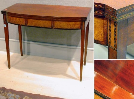 Lot image - Federal Style Banded Mahogany Fold-Over Game Table