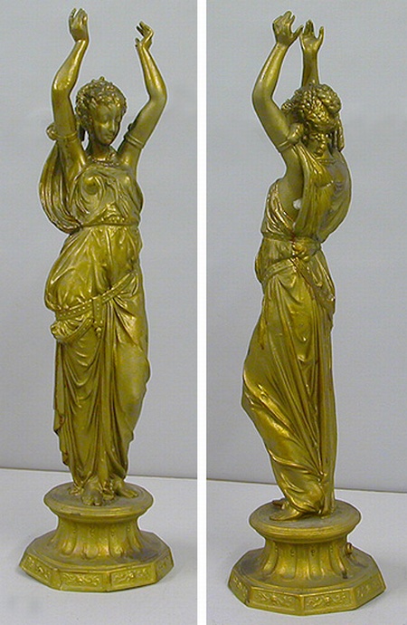Lot image - Continental Metal Figure of a Classical Style Maiden