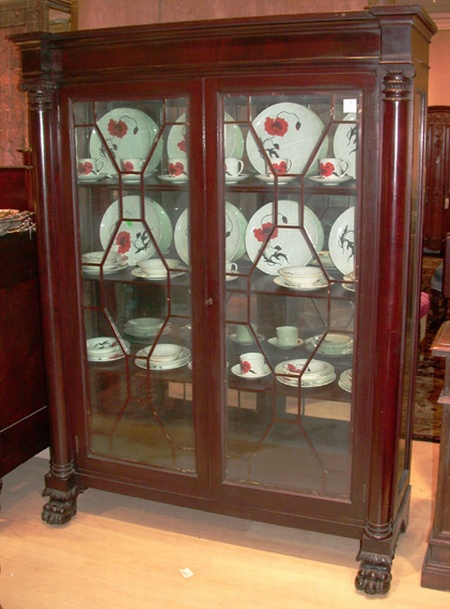 Lot image - Empire Style Mahogany Bookcase