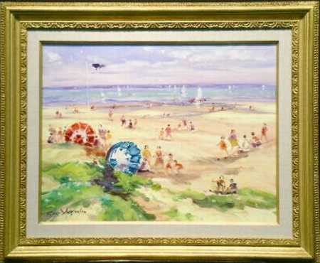 Lot image - Georges Yoldjoglou Continental, b.1935 LA COTE DOPALE EN BORD DE MER