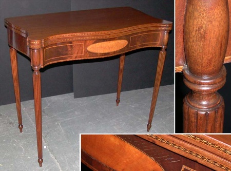 Lot image - Federal Style Inlaid Mahogany Fold-Over Games Table