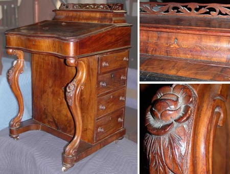 Lot image - Victorian Walnut Davenport Desk