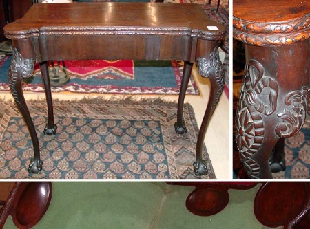 Lot image - George II Style Mahogany Fold-Over Games Table