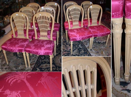 Lot image - Set of Ten Louis XVI Style Painted Dining Chairs