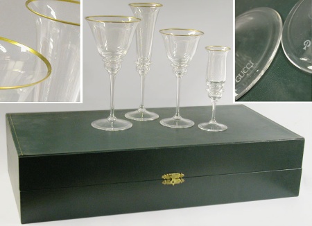 Lot image - Gucci Custom Designed Gilt Decorated Glassware