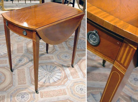 Lot image - Regency Style Mahogany and Satinwood Pembroke Table