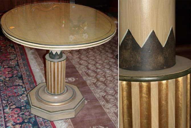 Lot image - Neoclassical Style Painted Oval Center Table