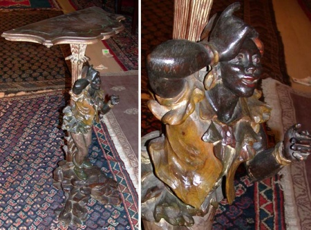 Lot image - Venetian Painted Blackamoor Console