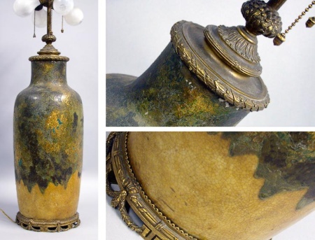 Lot image - Glazed Pottery Lamp