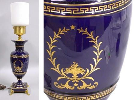 Lot image - Lenox Porcelain Cobalt Lamp