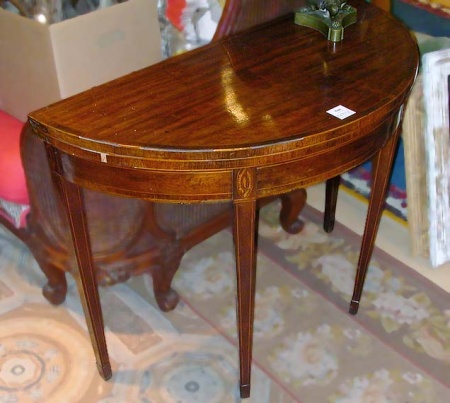 Lot image - George III Mahogany Fold-Over Games Table