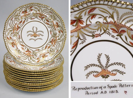 Lot image - Set of Twenty-Four Gilt Decorated Porcelain Side Plates