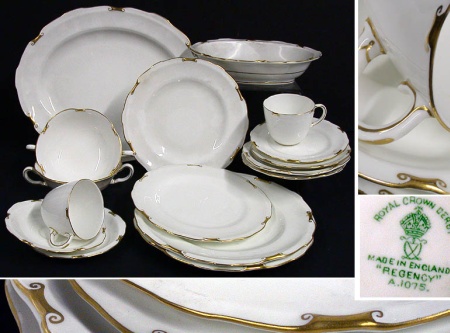 Lot image - Royal Crown Derby Gilt Decorated Porcelain Dinner Service