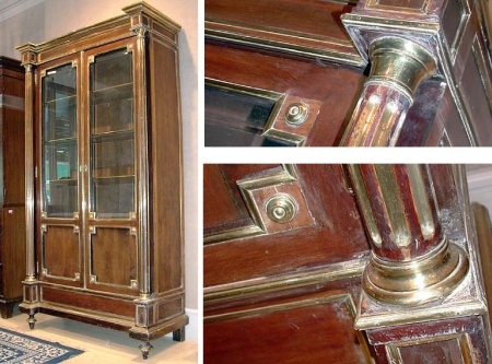 Lot image - Louis Philippe Style Brass Mounted Mahogany Bibliotheque