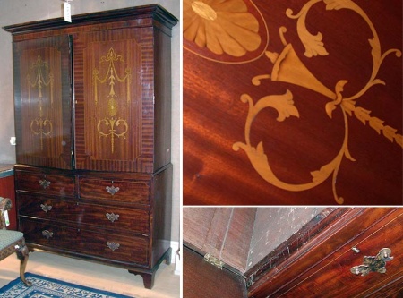 Lot image - Georgian Style Mahogany Linen Press