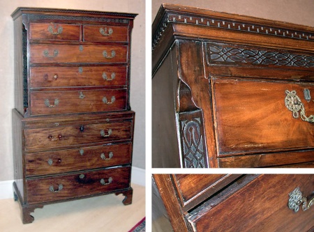 Lot image - George III Mahogany Chest on Chest
