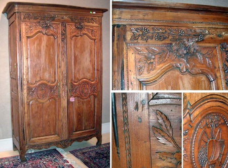 Lot image - Provincial Louis XV Style Fruitwood Armoire