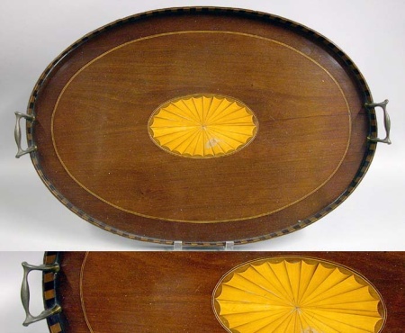 Lot image - Georgian Style Mahogany Oval Tray