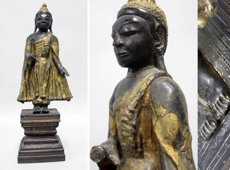 Lot image - Patinated-Metal Thai Figure