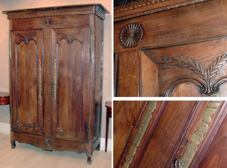 Lot image - Provincial Louis XV Style Cherry Armoire