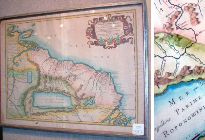 Lot image - [MAP]  SANSON, NICOLAS  Partie de Terre Ferme ou sont Guiane et Caribane