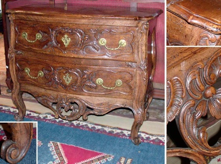Lot image - Provincial Louis XV Style Walnut Commode