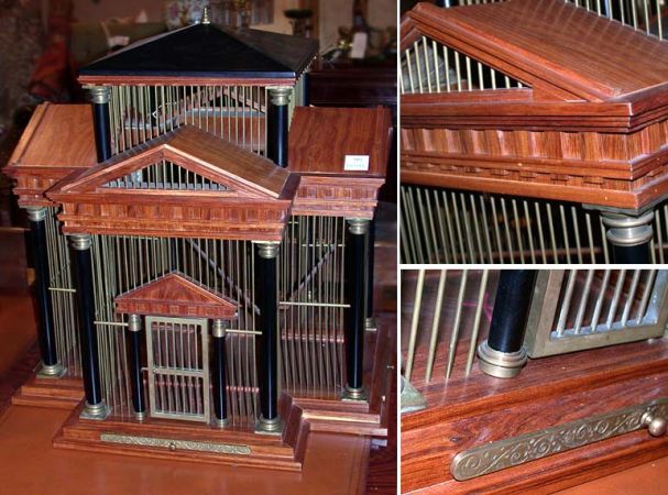 Lot image - Palladian Style Teak and Brass Birdcage