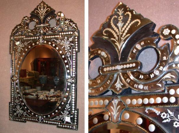 Lot image - Venetian Style Mirror Framed Mirror