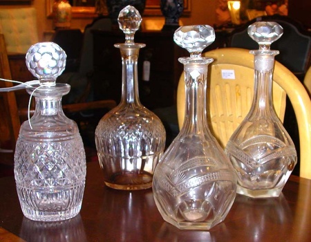 Lot image - Group of Cut Glass Decanters