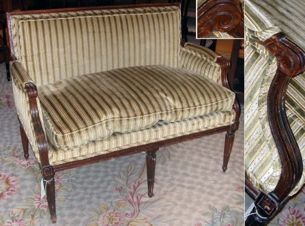 Lot image - Louis XVI Style Walnut Loveseat