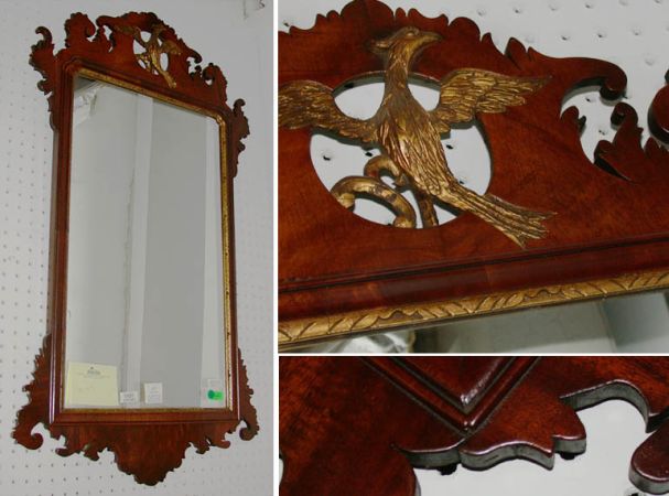 Lot image - Georgian Style Mahogany Framed Rectangular Mirror