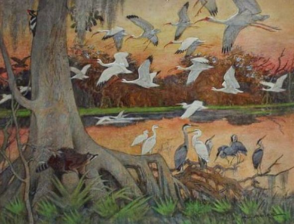 Lot image - Paul Bransom American, 1885-1979 HERONS