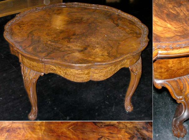 Lot image - Georgian Style Burl-Walnut Circular Coffee Table